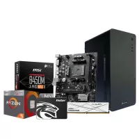Budget PC Build AMD Ryzen 5 2400G Processor & MSI B450M-A PRO MAX II AM4 mATX Motherboard PC Combo